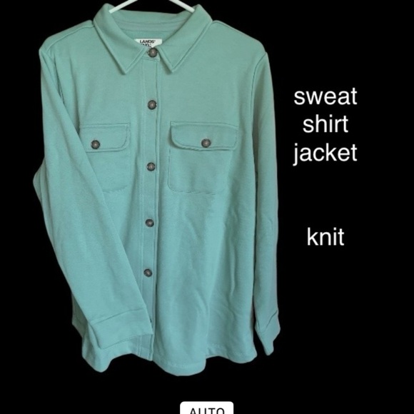 LANDSEND Wms Plus Serious Sweats Sweatshirt Shirt Jacket, Shacket - Picture 1 of 4